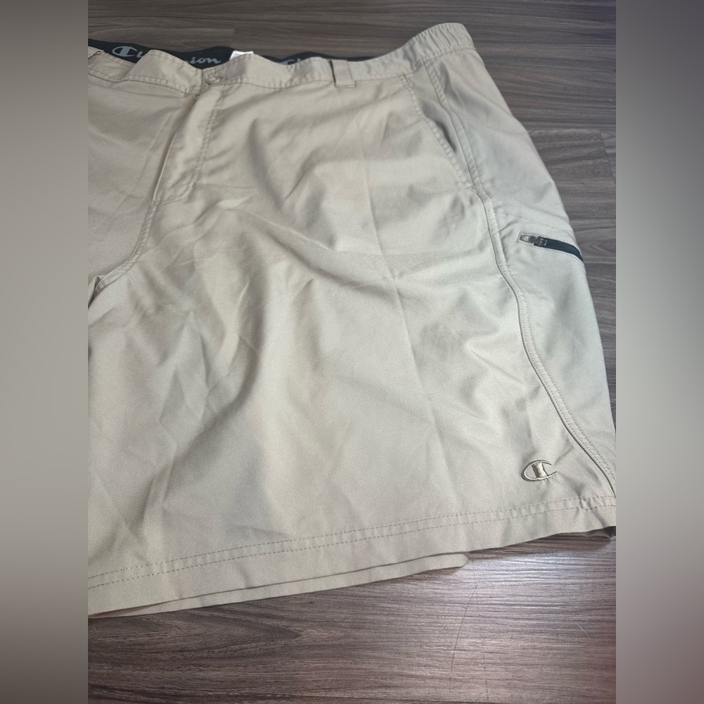 Champion Khaki Performance Shorts Men’s 4XL Lightweight Beige Athletic Shorts - Picture 8 of 14